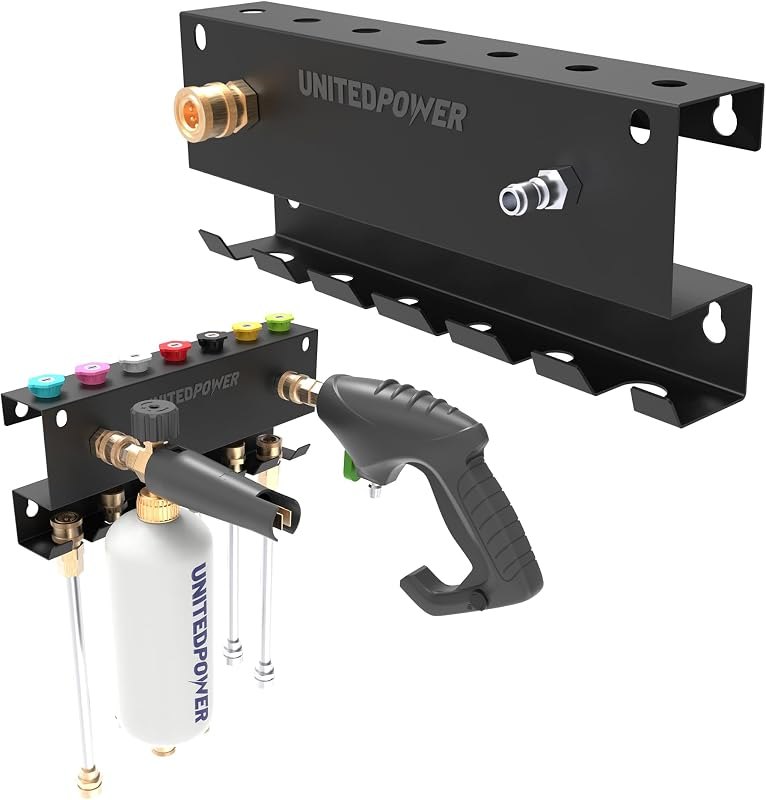 UNITEDPOWER Pressure Washer Gun Holder，Wall Mount Foam Cannon Holder，Tool Storage Rack for Pressure Washer Wand/Nozzle
