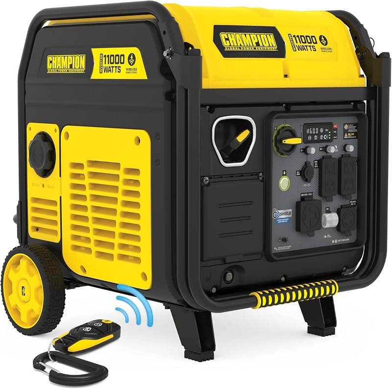 Champion 11,000-Watt Wireless Remote Start Portable Inverter Generator — generators wall mount for generators wall mount