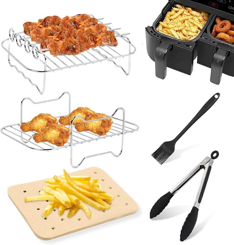 Dual Basket Air Fryer Accessories for Ninja Foodi DZ201 DZ100 SL201 & Other 8QT-10QT 2-Basket DualZone Air Fryers