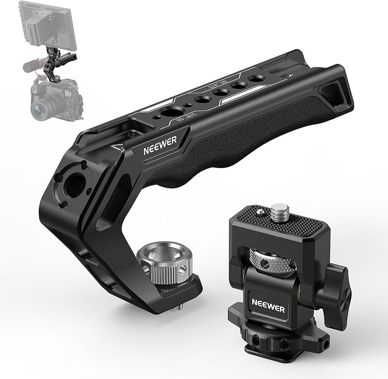 NEEWER CA007+MA006 Top Handle & Monitor Mount Set, Black, Compatible with 5" & 7" Field Monitor, Camera Cage & Gimbal