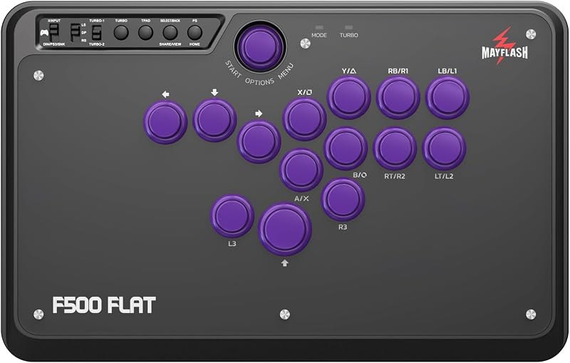 MAYFLASH F500 FLAT Fight Stick All Button Arcade Controller for PS4, PC, Xbox Series S/X, Xbox One, Switch/Switch 2