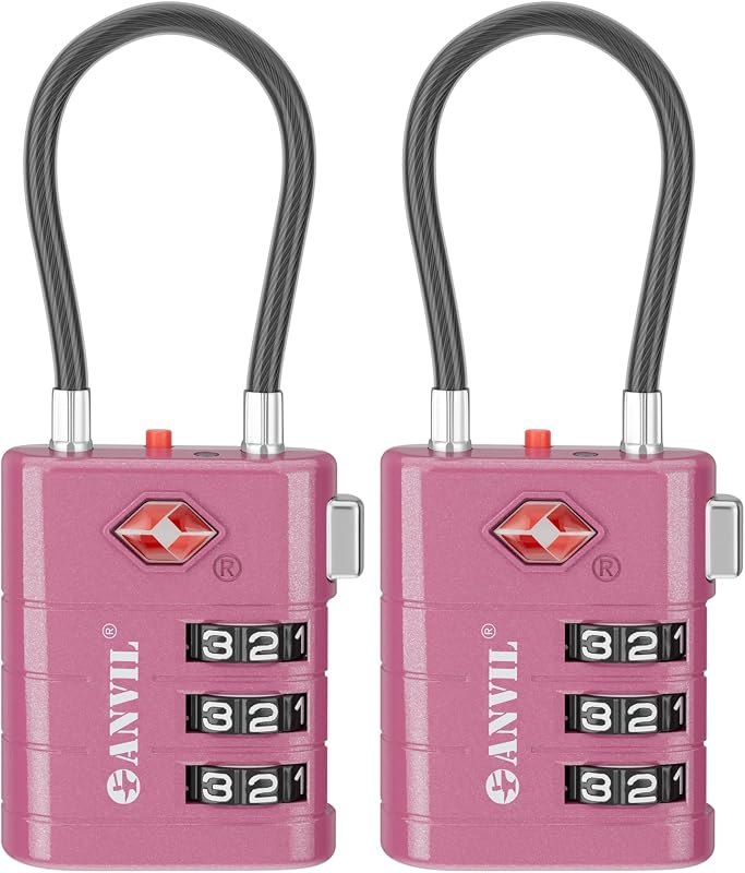 TSA Approved Luggage Locks — cable luggage lock for tsa luggage lock