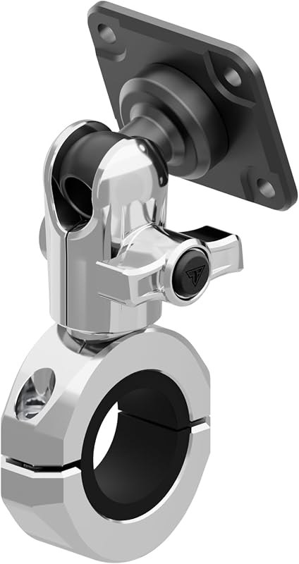 Tackform Chrome Motorcycle GPS/Tuner Mount - 4-Hole AMPS Pattern — motorcycle phone mount for motorcycle phone mount