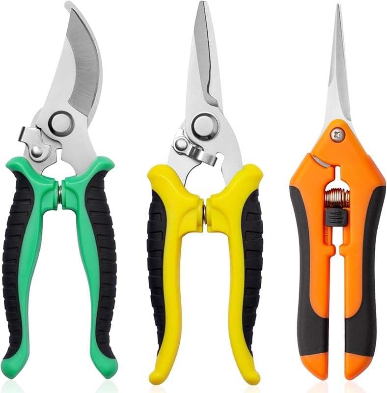 Garden Pruning Shears 3 Pack Gardening Shears Garden Scissors Stainless Steel Plant Flower Scissors Clippers Pruning