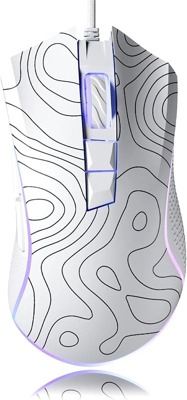 XVX G705 Wired Gaming Mouse, 12000 DPI RGB Gaming Mouse with 12 Backlit Modes & 7 Macro Buttons, PC Gaming Mice
