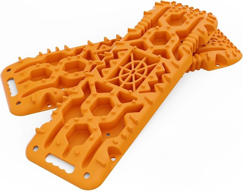 Traction Boards with Build-in Jack Base, 2PCS Recovery Boards for Overlanding (4th Gen, Orange) — overlanding maxtrax