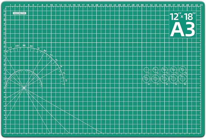 DIYSELF 12in×18in Cutting Mat for Sewing, A3 Self Healing Cutting Craft Mat — self healing mat for rotary cutter 45mm