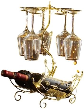 Wine Rack with Glass Holder-Hold 2 Wine Bottles and 6 Glasses — wine desk holder amazon for wine desk holder