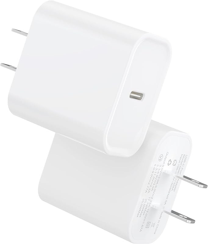 2Pack USB C Charger Block 20W, iGENJUN USB-C Power Adapter - iPhone Chargers with Fast Charging Capability, Type C
