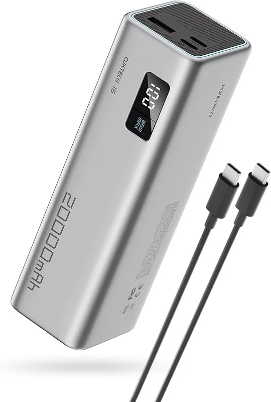 CUKTECH 15 SE Power Bank 20000mAh 65W Laptop Charger, 3-Port USB C Portable Charger, PD 3.0 Fast Charging External