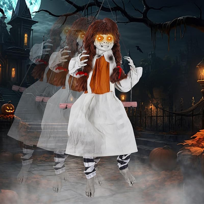 Prsildan Animatronic Halloween Decorations Outdoor Scary Ghost Girl Decor — best halloween animatronic for halloween