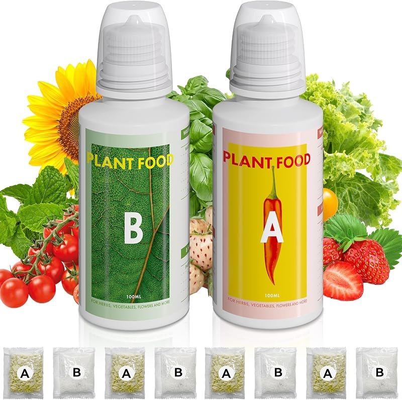 inbloom Hydroponic Nutrients (1000 ml in Total), Hydroponics Plant Food A&B for Aerogarden, Indoor Plant Fertilizer