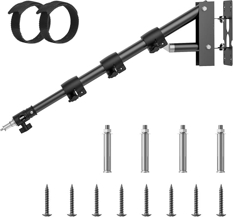 Anautin Ring Light Mount - Wall Mount Triangle Boom Arm.43inch/110cm — ring floor stand for ring floor stand