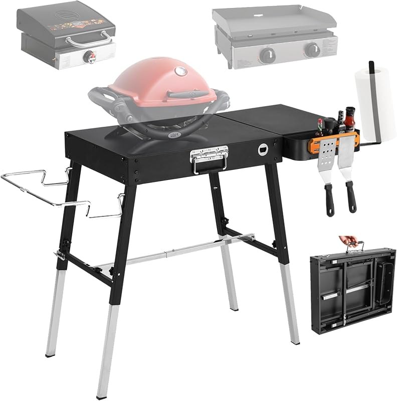Outdoor Portable Grill Table, Blackstone Griddle Stand, Folding BBQ Table — best bbq floor stand for bbq floor stand