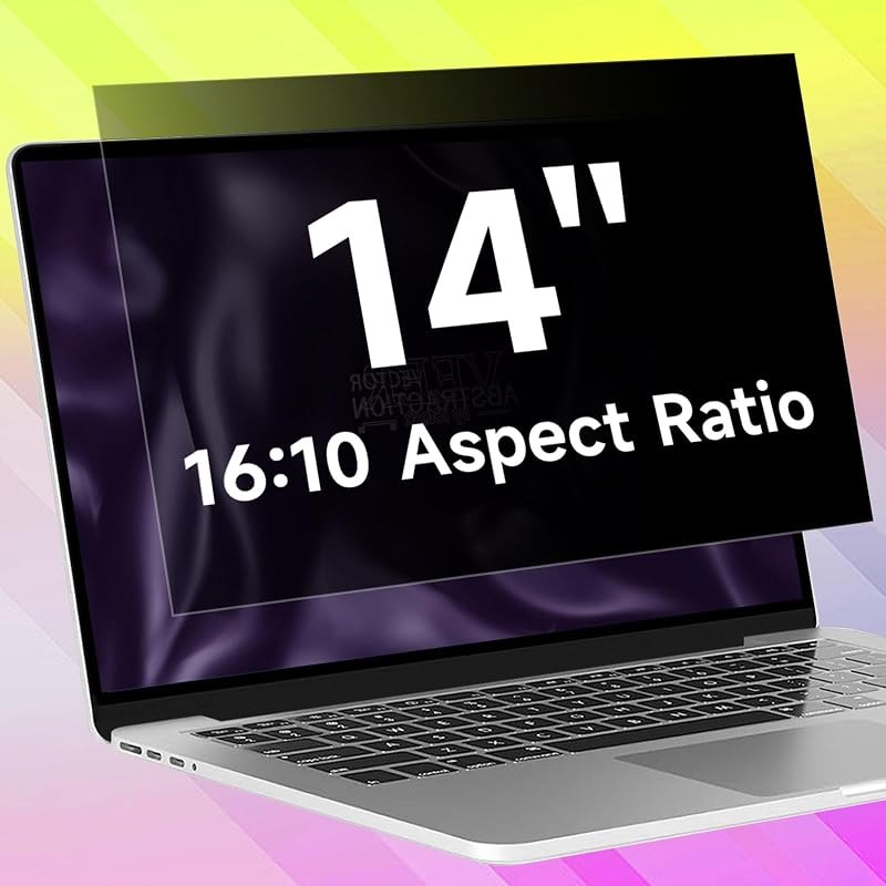 14 Inch 16:10 Laptop Privacy Screen Filter, Anti Blue Light Glare & Anti Scratch Computer Privacy Shield for 14" with
