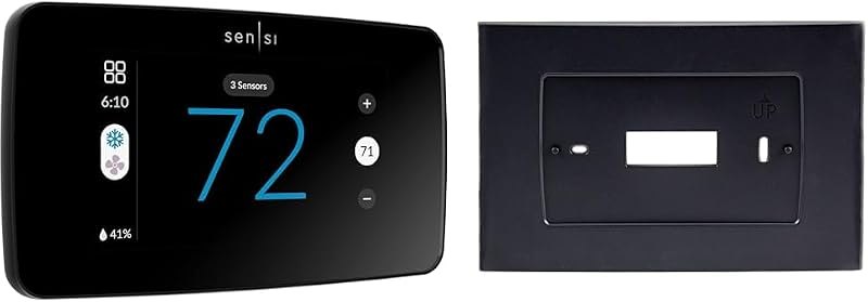 Sensi Touch 2 Smart Thermostat Bundle with Touchscreen Color Display, Compatible with Alexa, Includes Black Emerson