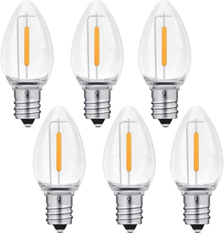 NETEHA 6 Pack C7 Clear 120V Waterproof Led Replacement Christmas Light Bulb — best christmas replacement parts for