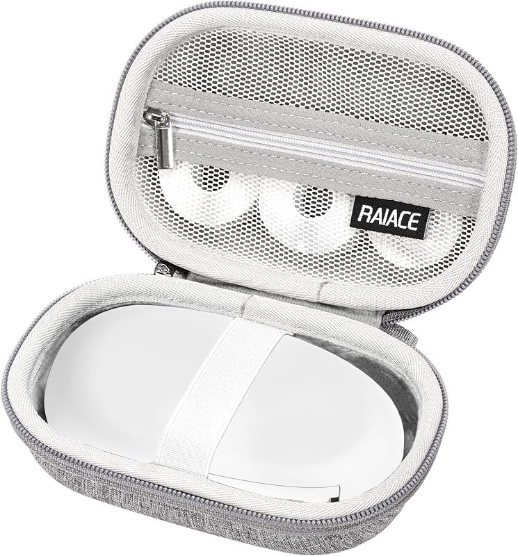 RAIACE Hard Travel Storage Case Compatible with SUPVAN E10 Mini Label Printer, Mesh Pocket for Label Paper, Cables and