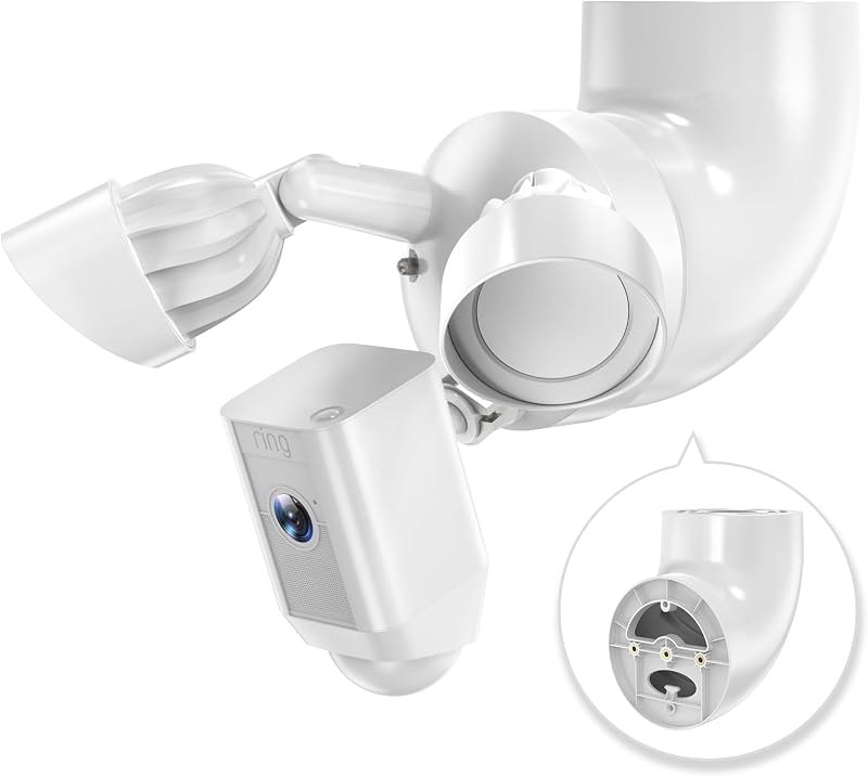 Eave Mount for Ring, Blink, Wyze & Roku Floodlight Cameras, White — best ring wall mount for ring wall mount