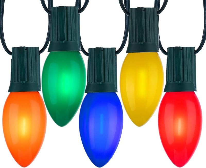 Vintage Christmas Lights Outdoor, 100Ft C9 String Lights with 100 LED Bulbs