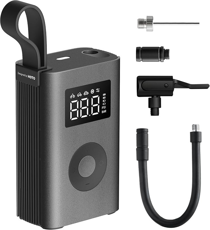 HOTO Air Pump ADV, Tire Inflator Portable Air Compressor with Digital Pressure Gauge 150PSI, Electric Tire Pump with