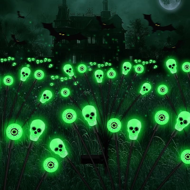 FENSAN Solar Lights Outdoor,Halloween Decorations Outdoor, Scary Eyeball Lights,4PACKS 32LED,IP65 Waterproof,Halloween