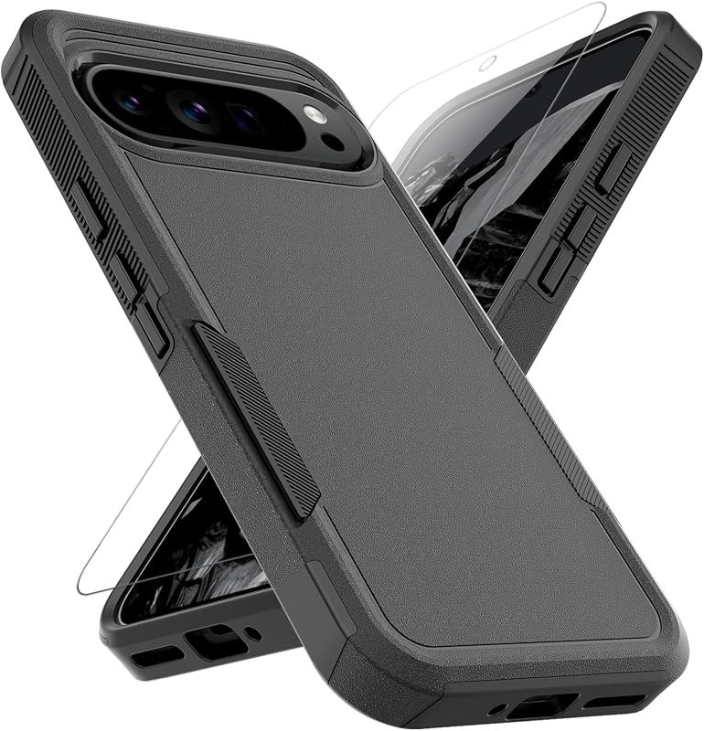for Google Pixel 9 Pro XL Case: Dual Layer Protective Heavy Duty Cell Phone Cover Shockproof Rugged with Screen
