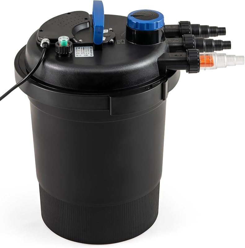 IRONMAX 2630GPH Bio Pressure Pond Filter with 13W Light and Backflush — pressure filter pond for pond filter rated