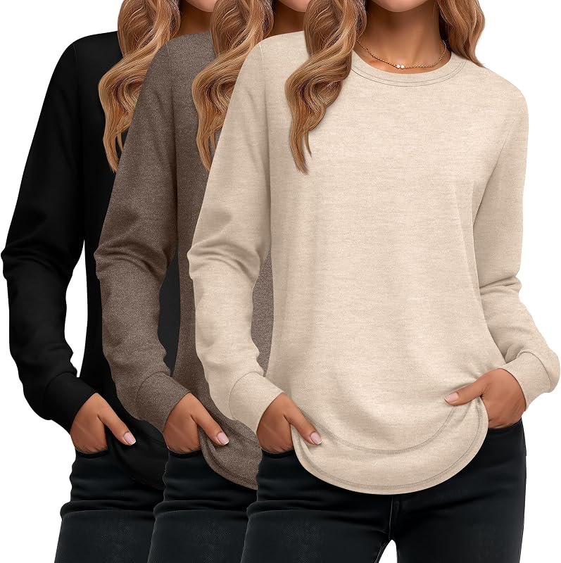 3 Pack Women's Long Sleeve Shirts — Items from Amazon Haul, Amazon's ver for items haul version temu