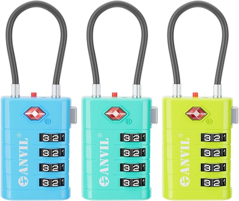 TSA Approved Luggage Locks with Search Alert Indicator, 4-Digit Combination Suitcase Lock, Advanced TSA008 Core Heavy