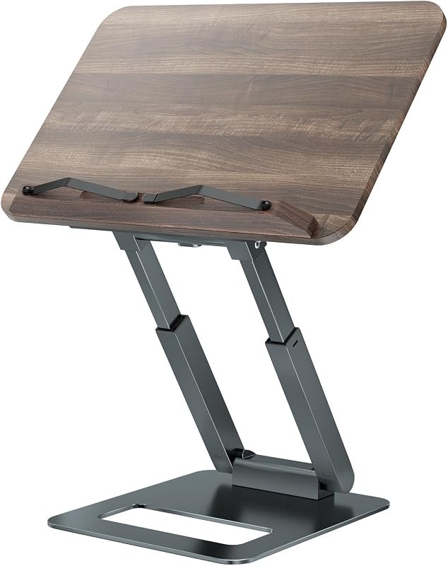 Tounee Book Stand, Telescopic Book Holder Stand, Adjustable Height Pull Out Design Ergonomic Cookbook Stand with