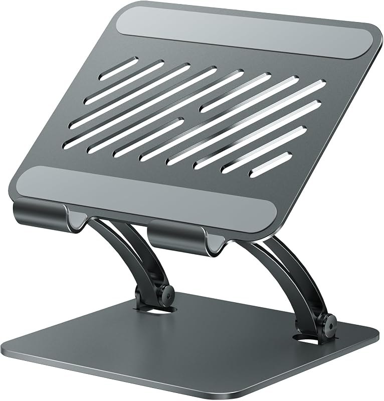 tounee Tablet Holder Stand, Dual Rod Adjustable Aluminum Desktop Stand, Compatible with 4.7-16.9" iPads, Surface