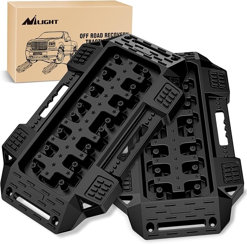 Nilight Recovery Offroad Traction Boards Mini Short 2PCS Black — best overlanding Recovery boards for overlanding