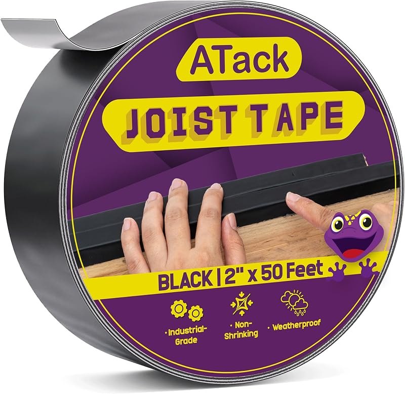 ATack Joist Tape for Decking 2 Inch x 50ft Waterproof, Non-Shrinking Deck Joist Tape 2 Inch - High Tack Butyl Flashing