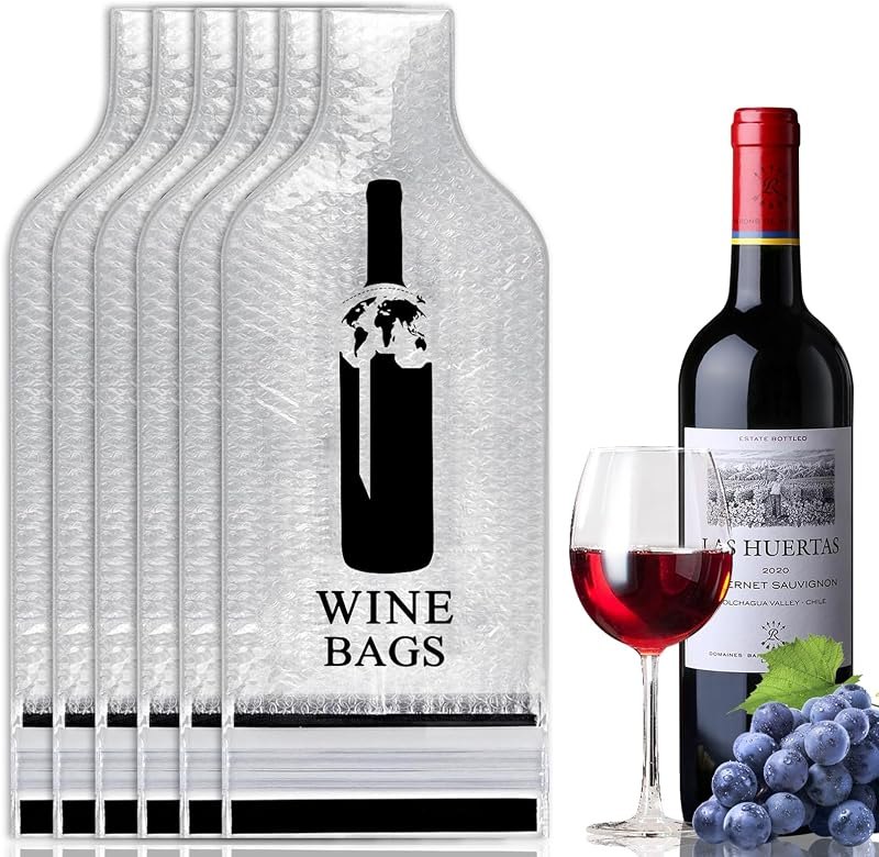 6 Set Wine Bottle Travel Protector Bags, Wine Sleeves For Suitcase Luggage — best wine hard case for wine hard case