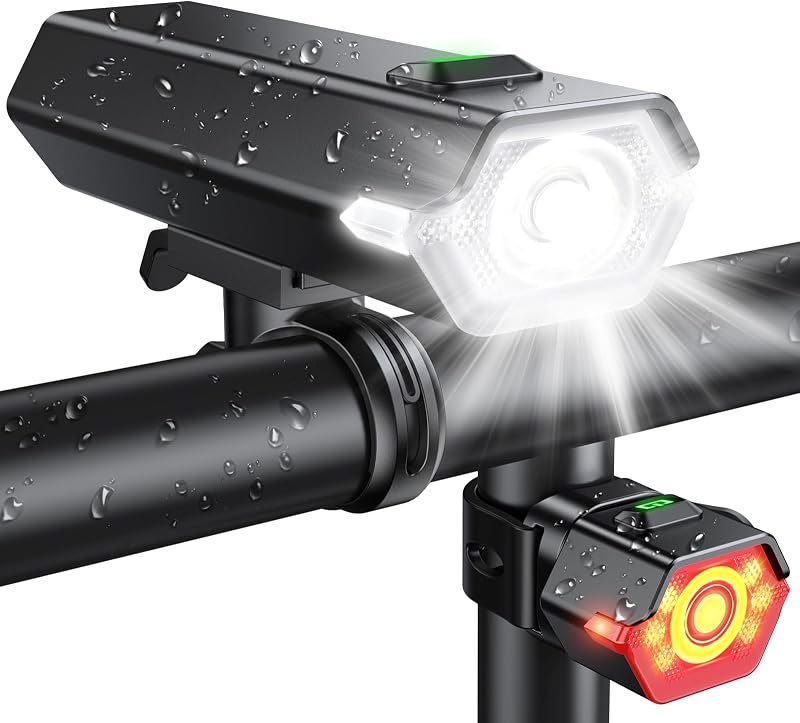 Cuvccn 2026 New 1000 Lumen Super Bright Bike Lights with Side Light, 4+6 Modes Rechargeable Bicycle Lights Front &