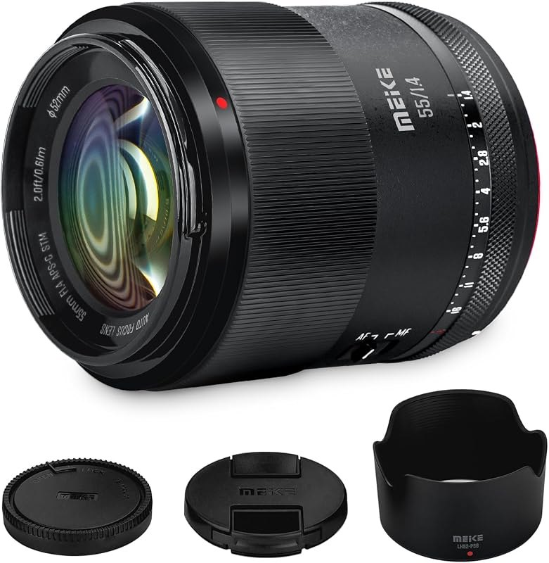 Meike 55mm F1.4 APS-C Auto Focus Prime Lens for Sony E Mount Mirrorless Cameras:A6400 A5000 A5100 A6000 A6100 A6300