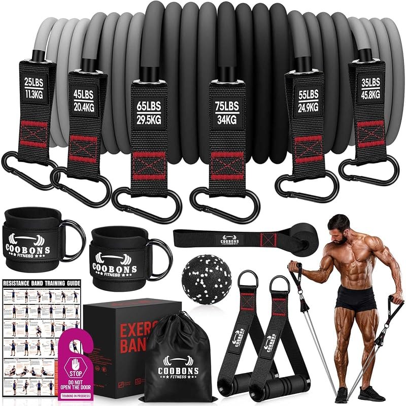 Heavy Resistance Bands for Working Out, 300LBS Exercise Bands with Handles — Mats, bands, and home workout gear w for
