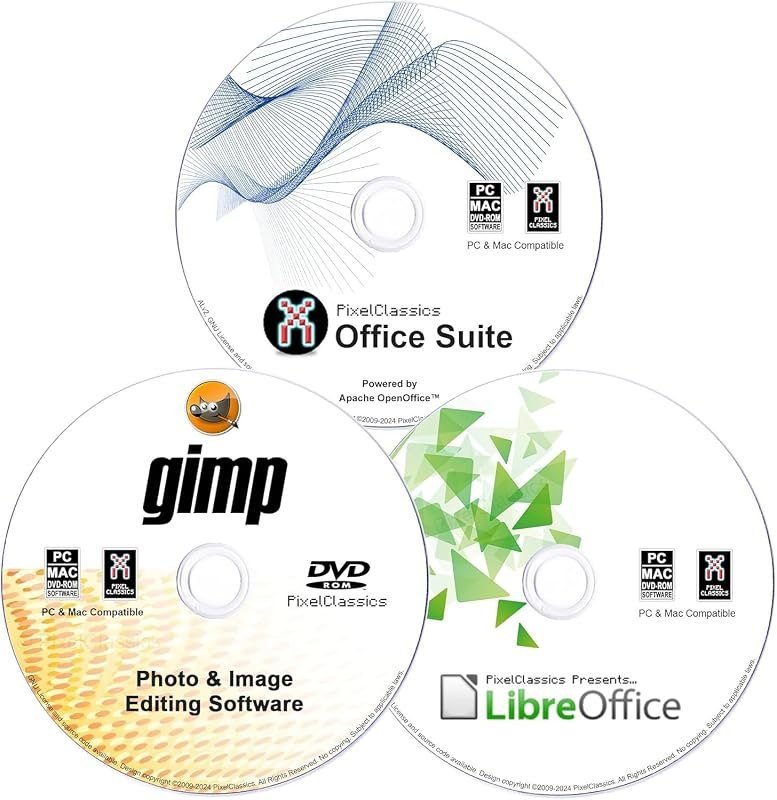 Office 2026 + LibreOffice + GIMP Photo Editing Software CD — Media players like VLC, image editor for media players