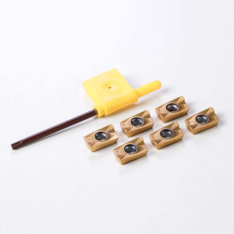 6PCS APKT1604 Tin Coated Carbide Inserts - Indexable Milling Inserts for Machinist Tools, CNC Laser Cutter, Milling