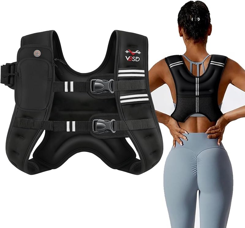 VBSD Weighted Vest Woman 6lb/8lb/12lb/16lb/20lb/25lb/30lb Weight Vest for Women Men Body Weight Vests for Walking
