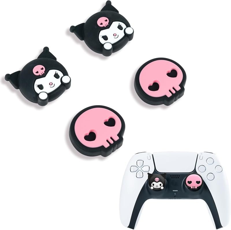 Kuitmor Cute Thumb Grip Caps for PS5,Soft Silicone Joystick Caps,Cute Cartoon Thumbstick Grips Compatible with