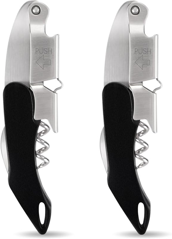 2-Pack Corkscrew Wine Opener - Heavy Duty Wine Key for Servers — waiters corkscrew for waiters corkscrew