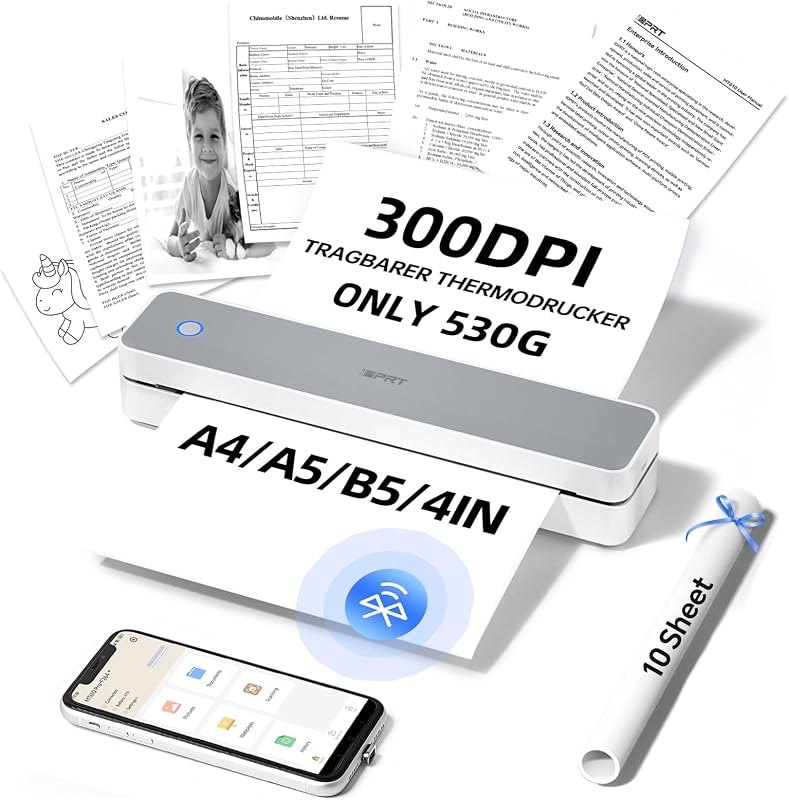 iDPRT MT610Pro Portable Thermal Printer, Bluetooth-Mobile-Travel-Printers — printers thermometer for printers