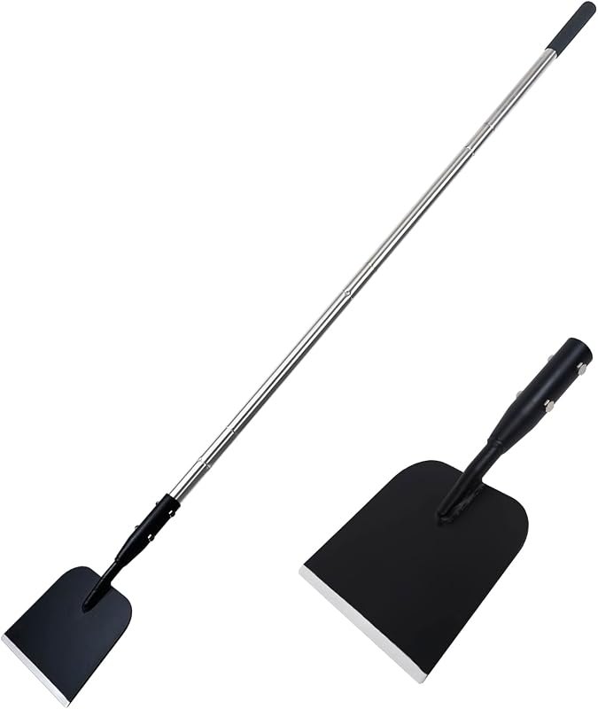 BARAYSTUS Flat Shovel with Adjustable Handle, 59 in Floor Scraper, Ice Scraper, Garden Cleaning Scraper, Ice Chopper