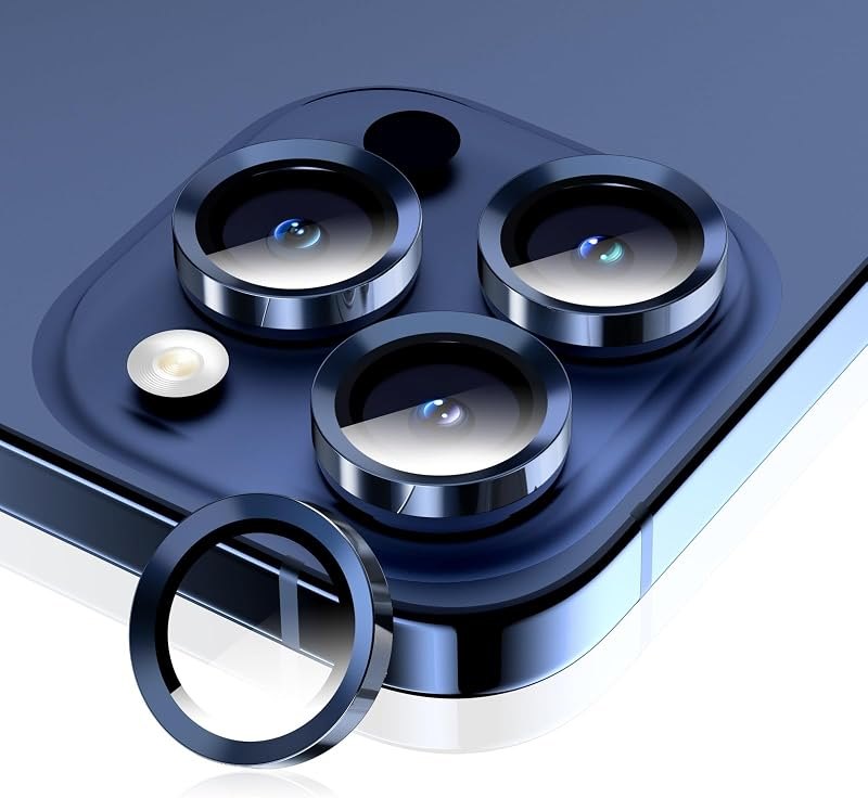 Camera Lens Protector for iPhone 15 Pro Max/15 Pro- Blue Titanium — camera lens protector for iphone pro accessories