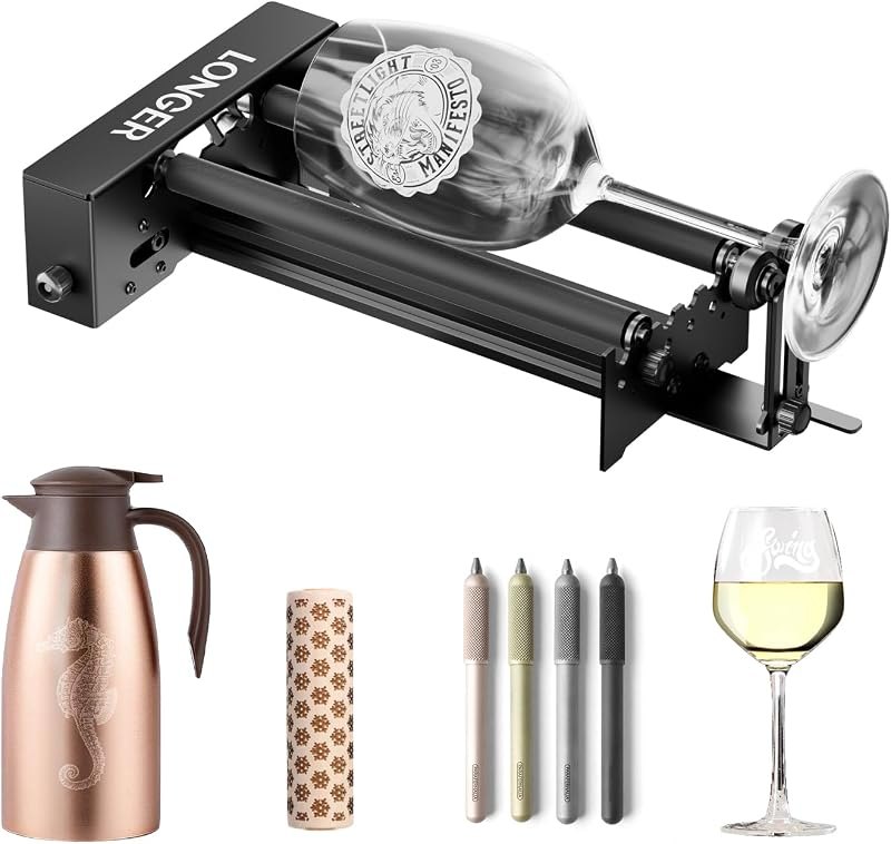 Longer Laser Engraver New-Rotary Roller, Y-axis 360° Rotation, Compatible with Other Brands of Engraver,a Good Partner