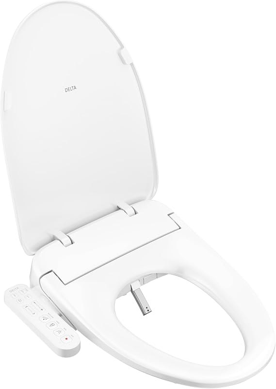 Delta Faucet Refresh Standard Elongated Electric Bidet Toilet Seat, Warm Water Bidet, Bidet Attachment for Toilet