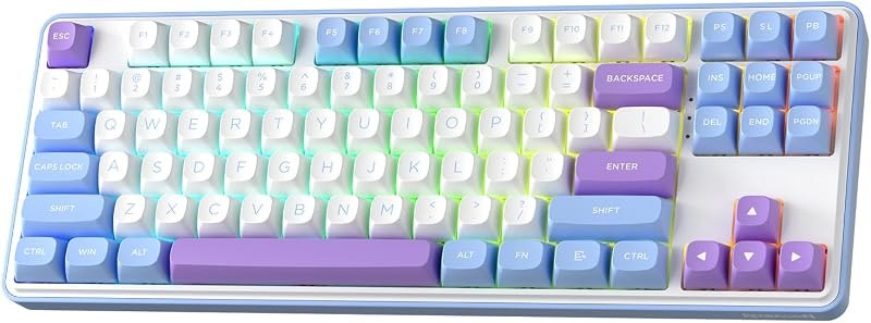 Redragon K707 PRO 80% Wireless Gasket RGB Gaming Keyboard, 3-Modes 87 Keys TKL Mechanical Keyboard w/Hot-Swap Socket