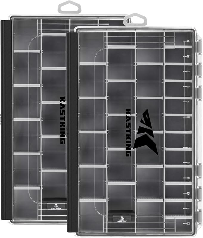 KastKing HyperSeal Waterproof Tackle Box, 3700 2 Packs, Black — Tackle that does not rust in the tra for tackle does